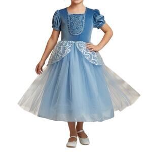 Blue Velvet Princess Dress Girls Size 4/5 (110) Cinderella Tulle Costume